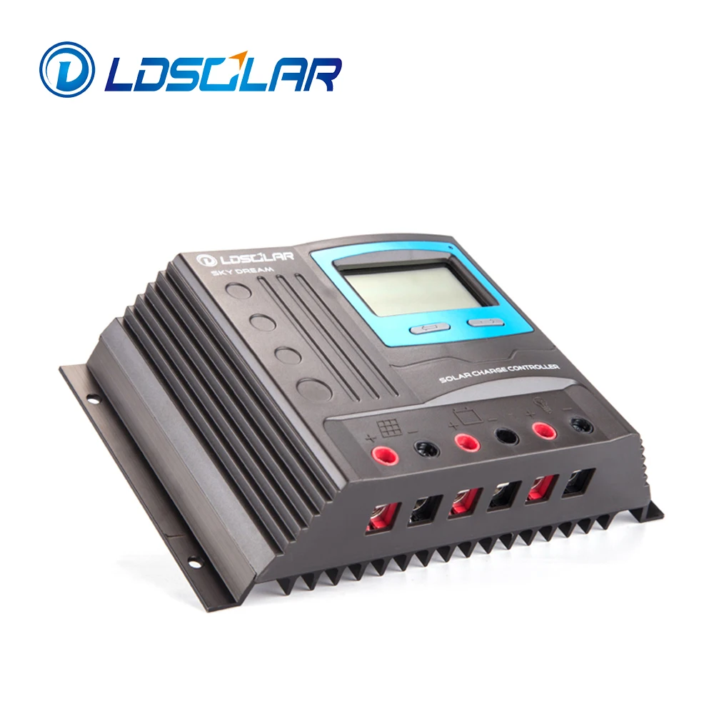 New 10 20 30 40 50 60a Lithium Iron Lifepo4 Battery  12v 24v 48VAuto Dual Usb Pwm Solar Charge Controller