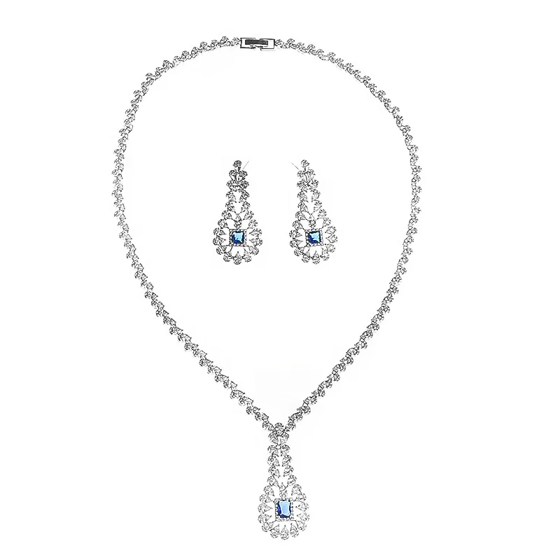 Набор ювелирных изделий из платины, груши, бриллиантов, свадебное ожерелье, серьги