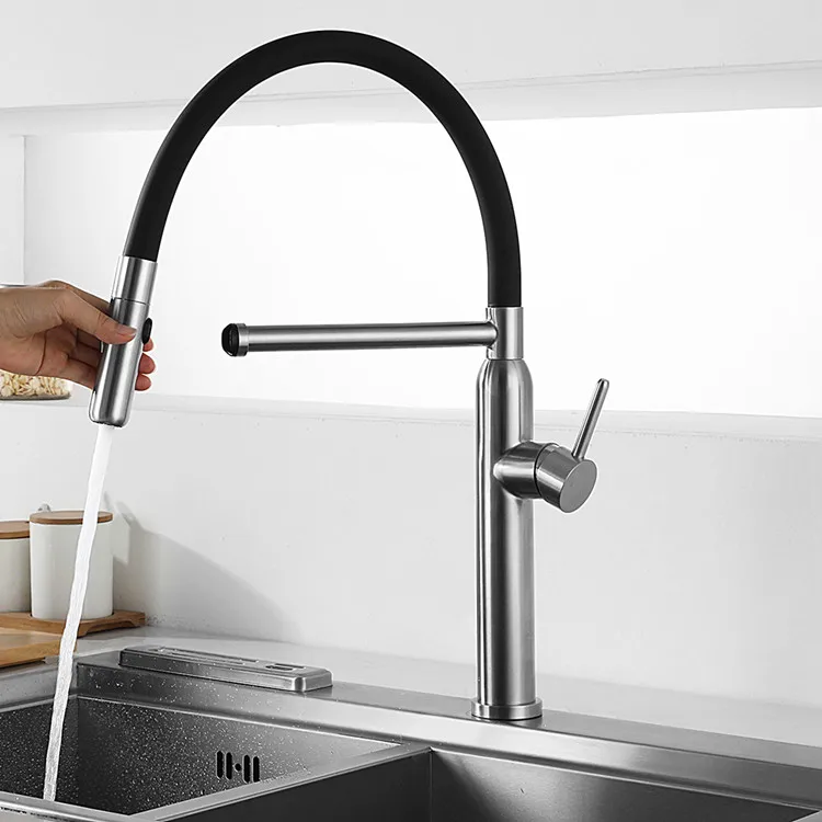 Contemporary Style High Quality SUS304 Stainless Steel Pull Down 3 Way Health Water Filter Kitchen Sink Faucet
