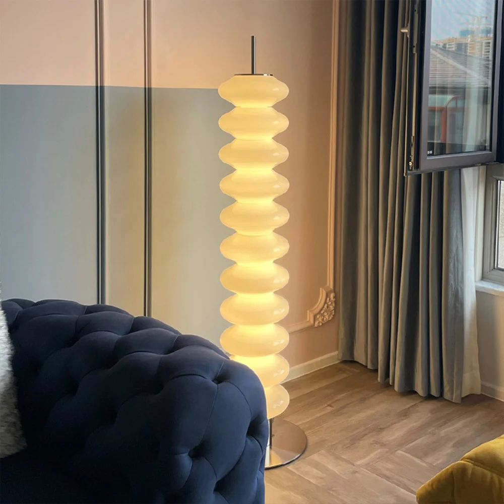 ECOJAS Factory wholesale minimalist glass floor lamp living room bedroom desk corner table lamp modeling creative led floor lamp