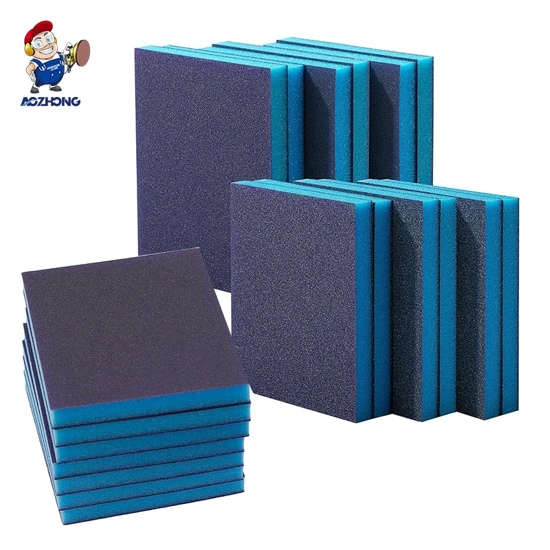 Wet/Dry Softback Abrasive Sanding Sponge Foam Pad Square Sponge Sandpaper Double Sided Sponge Sandpaper