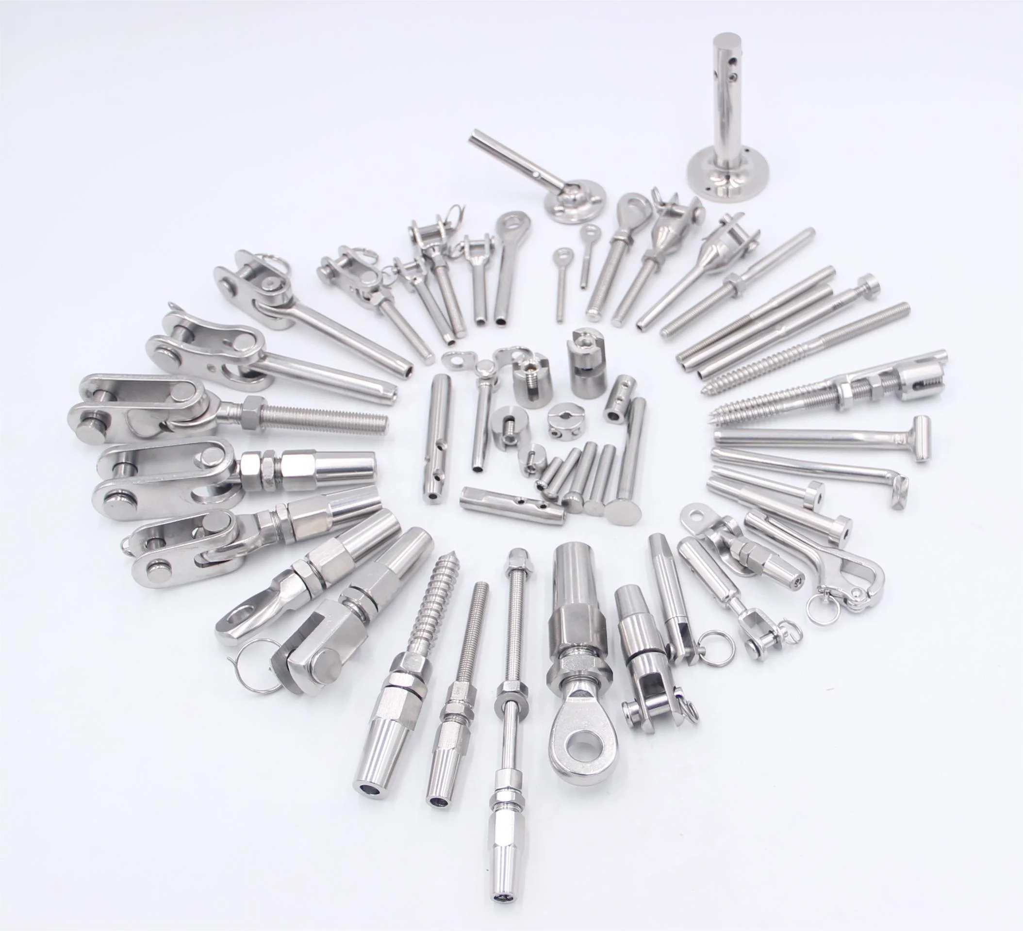 SS316/304, из нержавеющей стали, шпилька, Клемма, черное оборудование, Проволочная канатная арматура, аксессуары для кабелей с упаковкой в коробке