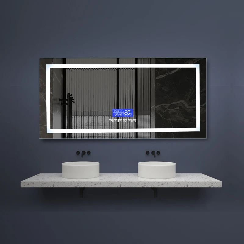 Современное дизайнерское большое противотуманное Сенсорное зеркало со светодиодной подсветкой и Bluetooth