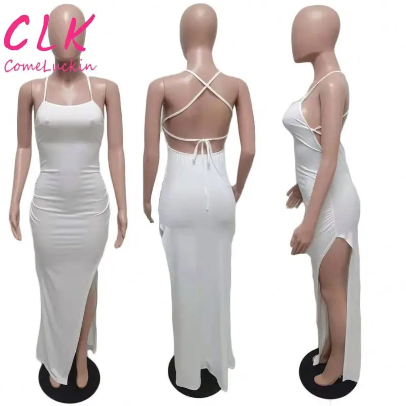 women clothing Knit Long Dress Women Sexy Elegant Sleeveless Bodycon One-piece Sundress for women