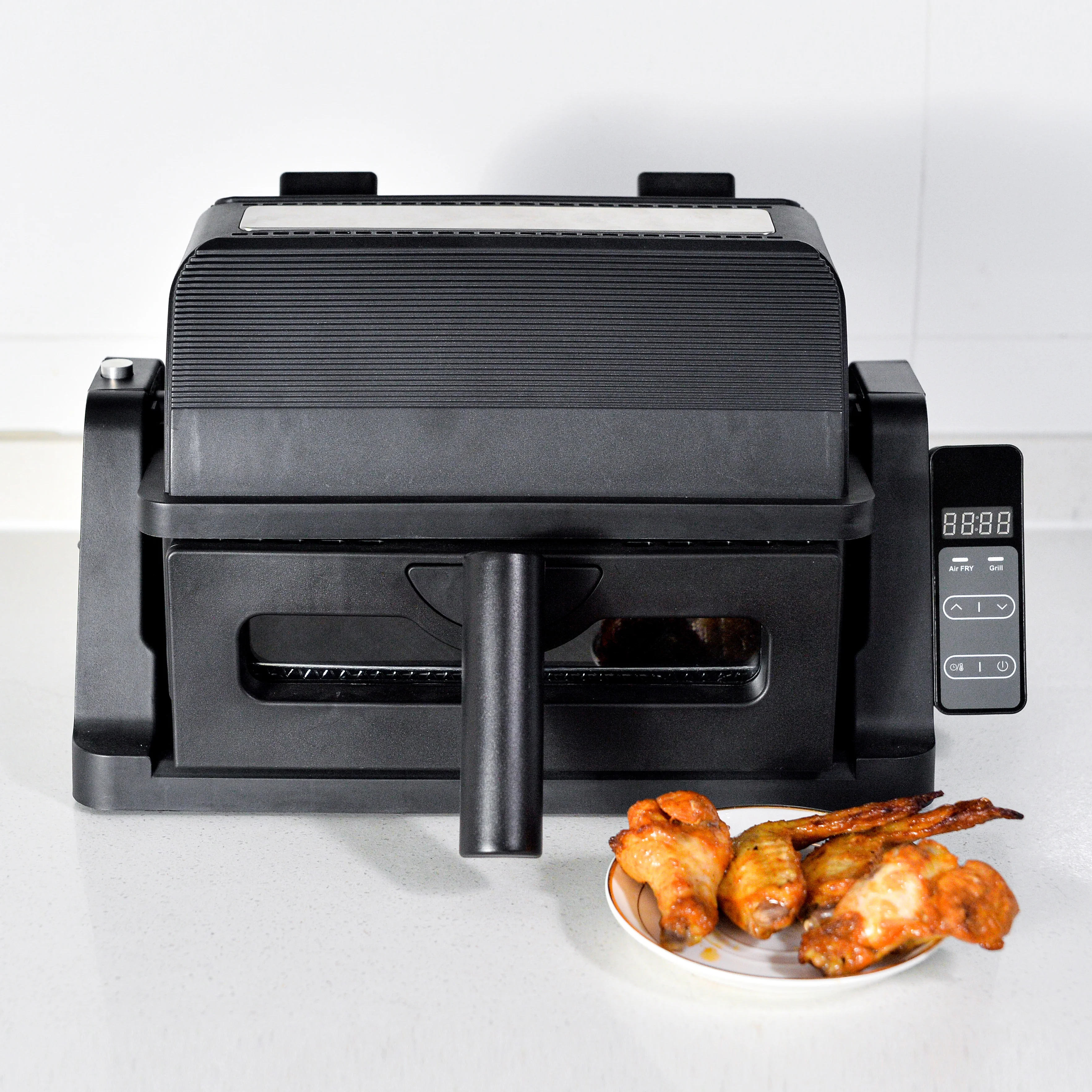 Top Blown Smart Electric Air Fryer and Grill 5L with Intelligent Control Saves Space Computer Aluminum Customized Logo 2 in 1