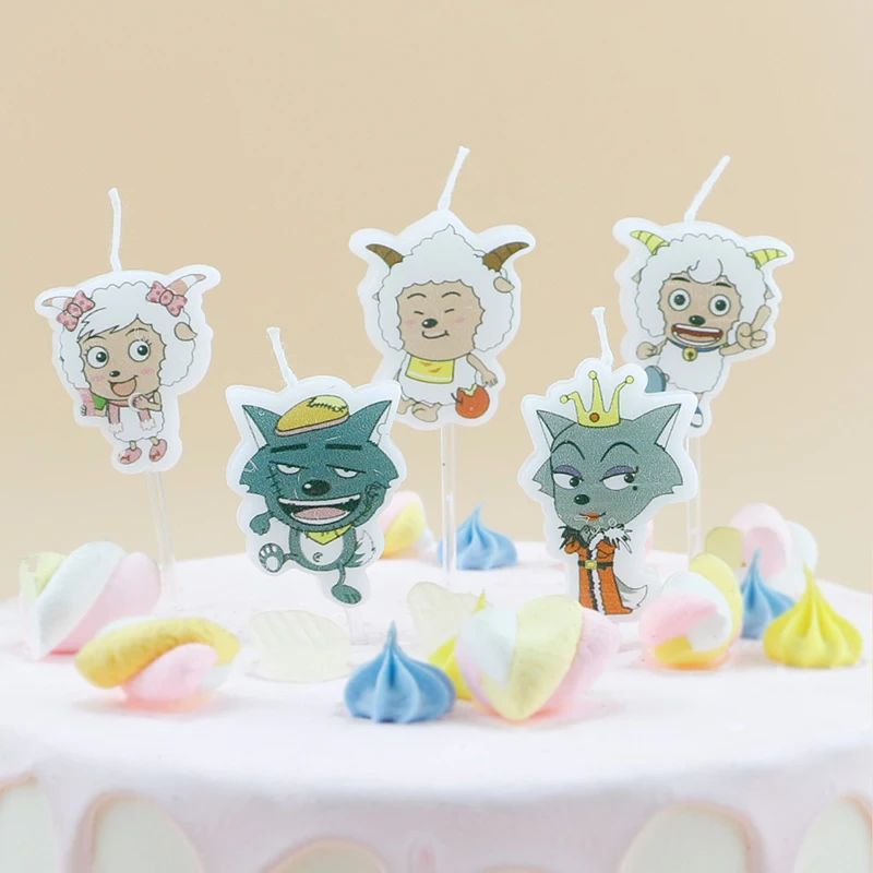 Hot Selling Chinese Cartoon Goat and Wolf Shaped Birthday Candles for Kids