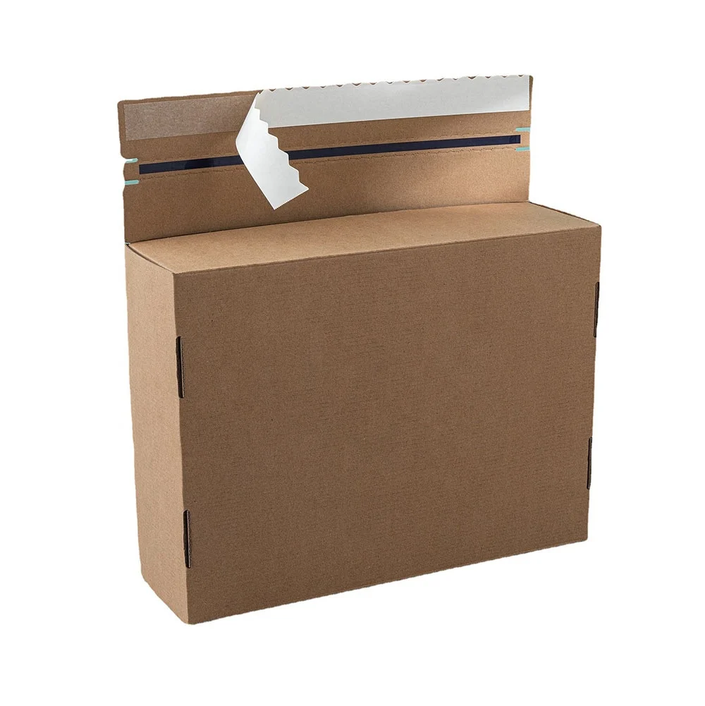 Corrugated Mailer Express Box Sturdy Cardboard Shipping Boxes Self Stick Zipper Packaging Boxes For Gift Mailing Business