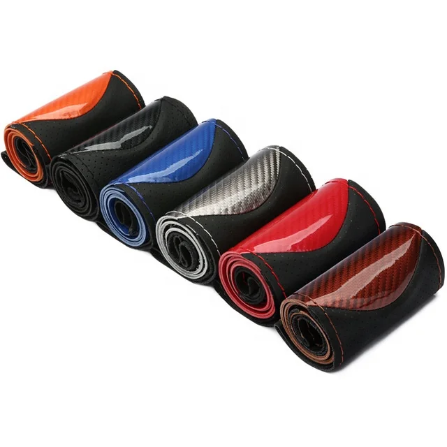 Automobile interior diy car steering wheel hand sewing cover car steering wheel cover carbon fiber