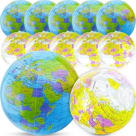 World Map Globe Wholesale PVC Material and Compression Folding Outdoor Play Inflatable Globe