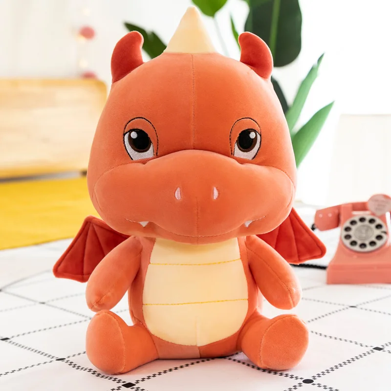 10 inch Funny Soft Wings Red Green Dragon Plush Stuffed Toys Kids Gifts