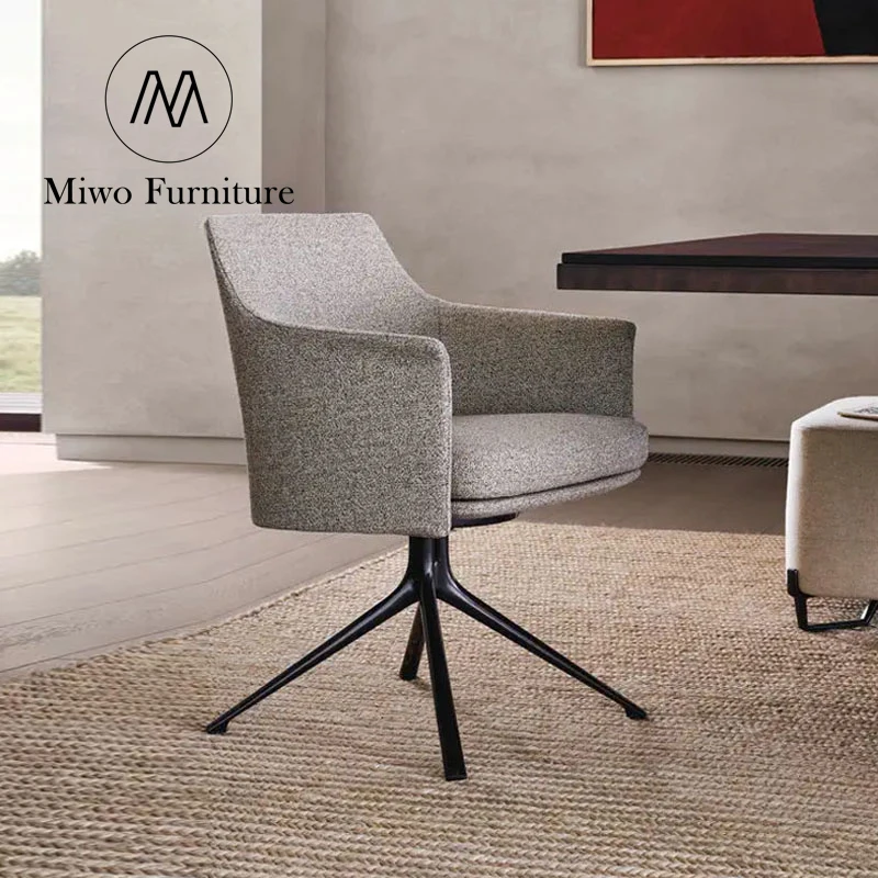 Wholesale modern 360 rotating upholstered armchairs Living room dining room armchairs study studio office chairs