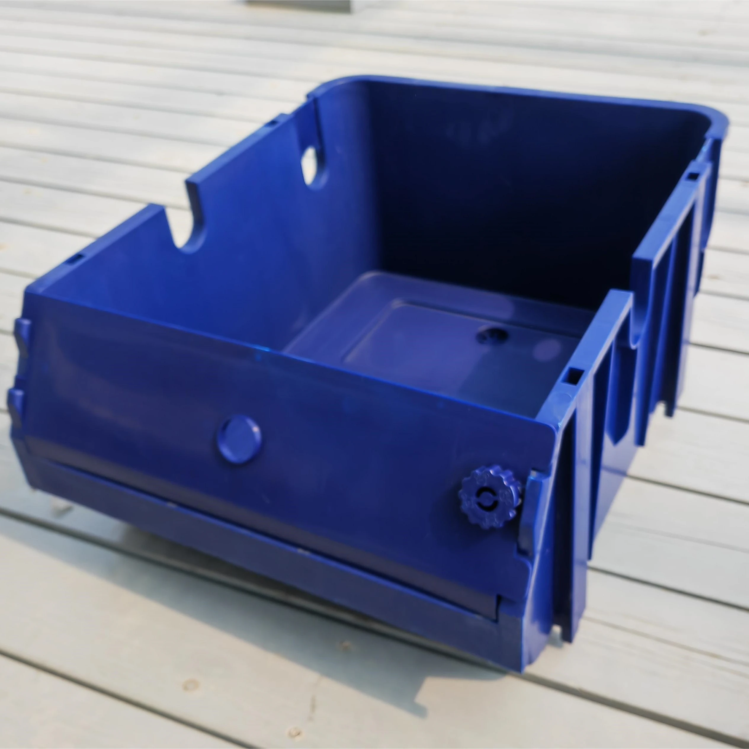 crab box mud farming house soft shell plastic stacking bin heavy duty tool components storage stackable wall nesting shelf