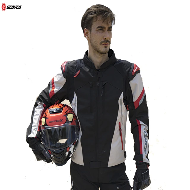 SCOYCO LATEST DESIGNED MOTORCYCLE RACING JACKETS WITH WATERPROOF & BREATHABLE REISSA MEMBRANE AND CE APPROVED PROTECTIONS