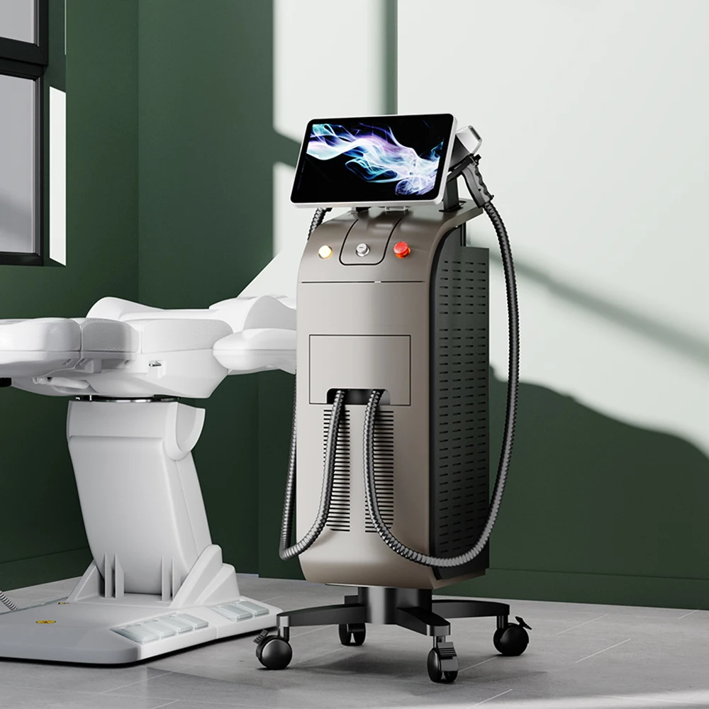 4-in-1 808nm Diode Laser Machine 3000W Stationary Hair Removal with 4 Adjustable Wavelengths and Spot Size for Optimal Results