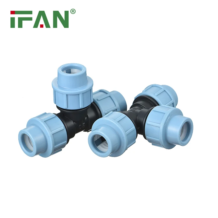 IFAN Factory Price PP Fittings ASTMD3035 PP Compression Fittings 20-110mm Tee HDPE Fitting