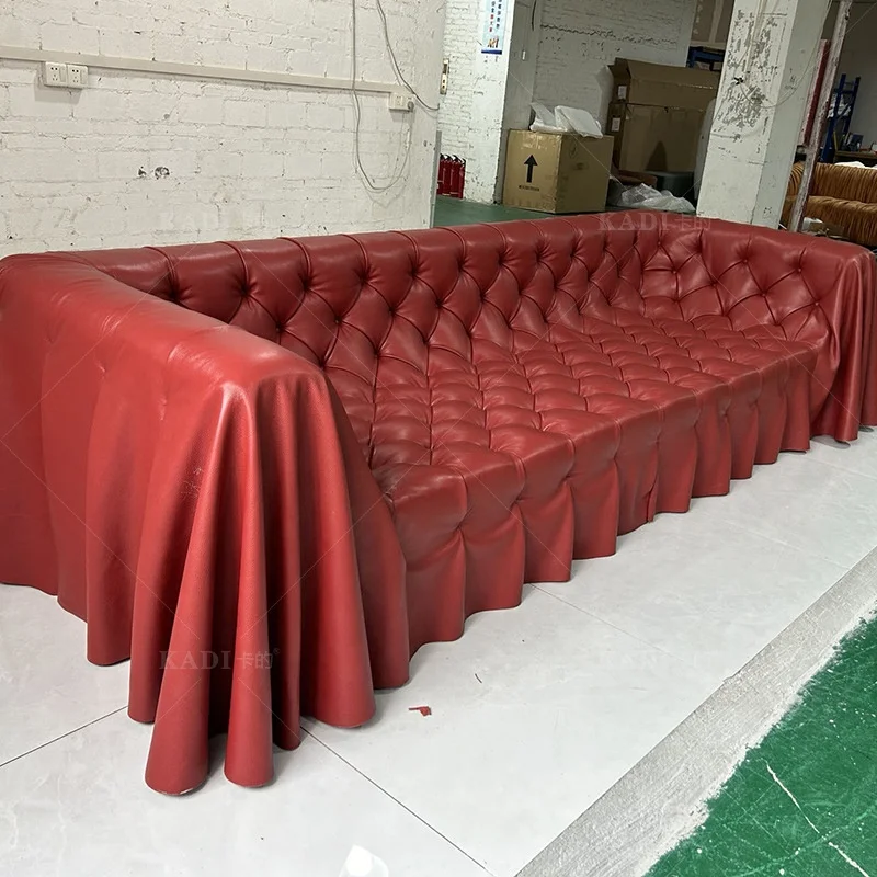 High-end Stylish Italian Designer Sofa Modern Luxury Sectional Sofas Leather Straight Shape Genuine Leather for Home Hotel Villa