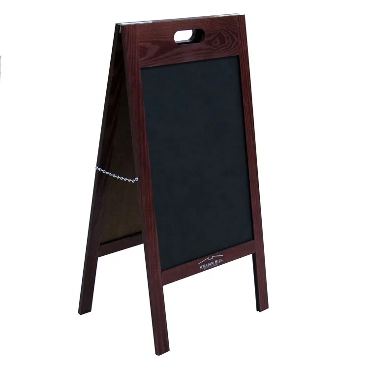 bar and restaurant promotional  wooden double face standing chalkboard sign
