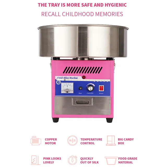 Automatic Cotton Candy maker Machine pink Color Commercial Cotton Candy Floss Machine Marshmallow Making Machine