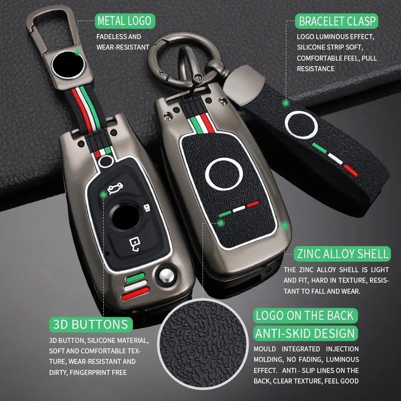 Zinc Alloy Car Remote Key Case Cover Protect Shell Fob For Zhonghua V3 V5 V6 V7 H530 H330 Smart KeyChain Auto Accessories