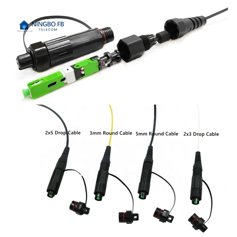 Field Assembly Fiber Optic Fast Connector of  Mini SC  APC SC UPC Quick Connector Hardened Hybrid connector Adapter