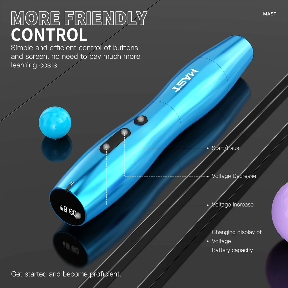 Flash Sale Mast P20 Maquina De Tatuar Wireless Microshading Tool Permanent Makeup 2.5MM Stroke Tattoo Machine