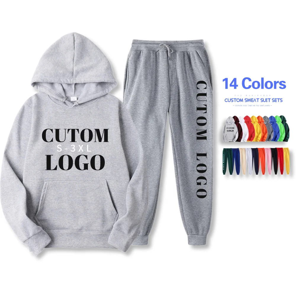CTZ01  Sweatshirt SweatPants Men Tracksuit Unisex jogger Custom Logo sweatsuit Women Hoodie Sweatsuit Set
