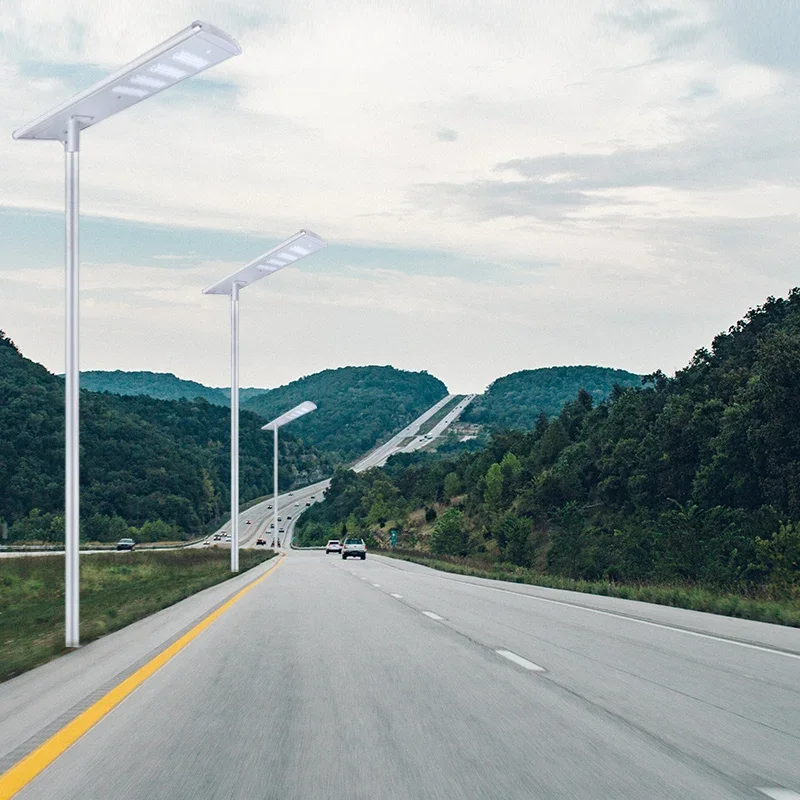 Outdoor Waterproof IP65 100w 150w 200w 300w Aluminum Integrated All In One LED Solar Street Lights With Pole