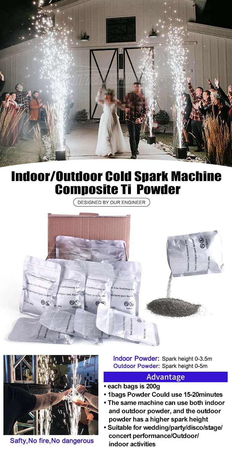 200g Cold Spark Fireworks Composite Titanium Powder For Cold Sparkler Machine Wedding Firework Machine