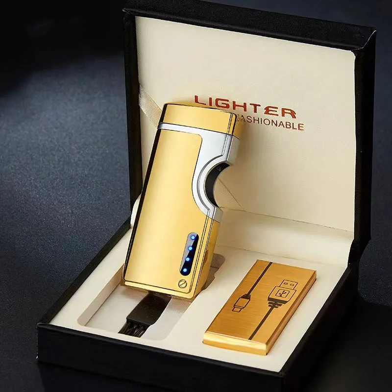 Jiaxin Popular Infrared Laser Induction Touch USB Dual Arc Lighter Dural Arc Electric Plasma Lighter Dual Arc Lighter Notch