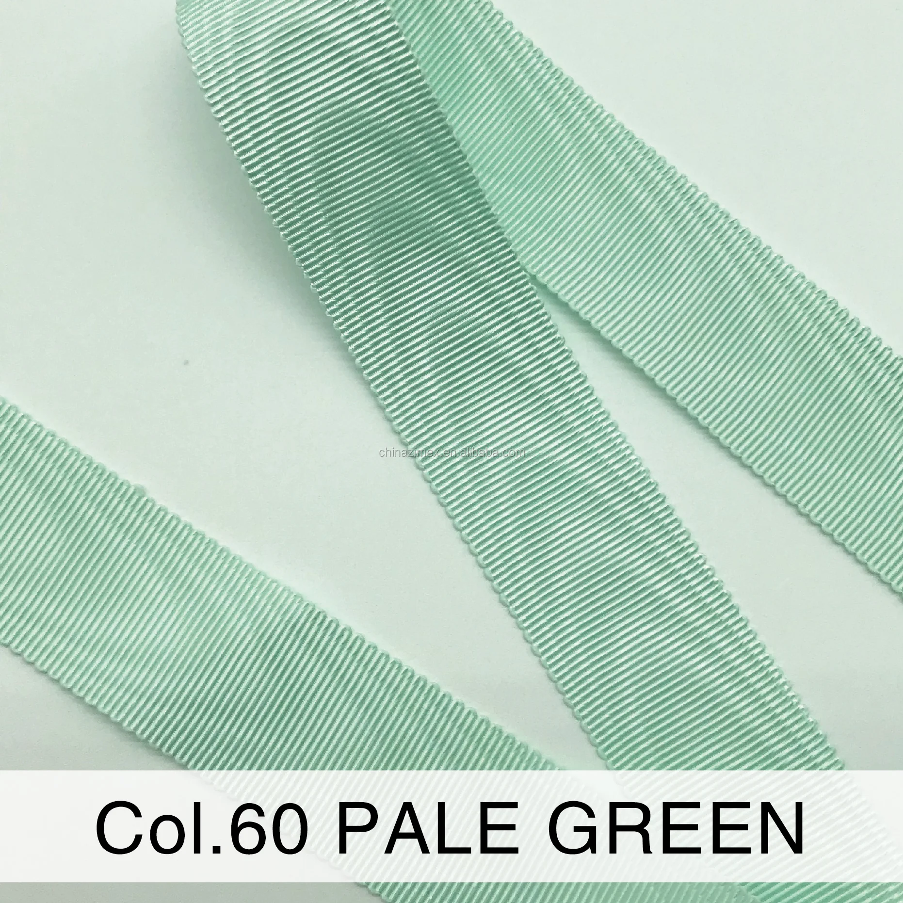 25mm pale green fashion polyester moire ribbons for garment accessories