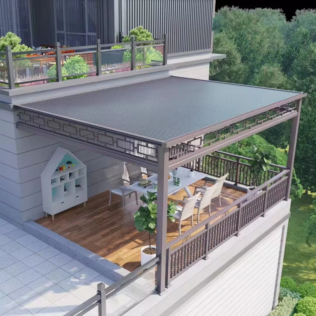 aluminum outdoor waterproof roof gazebos aluminium sandwich PU PVC panels double layer with insulated for pergola and carport