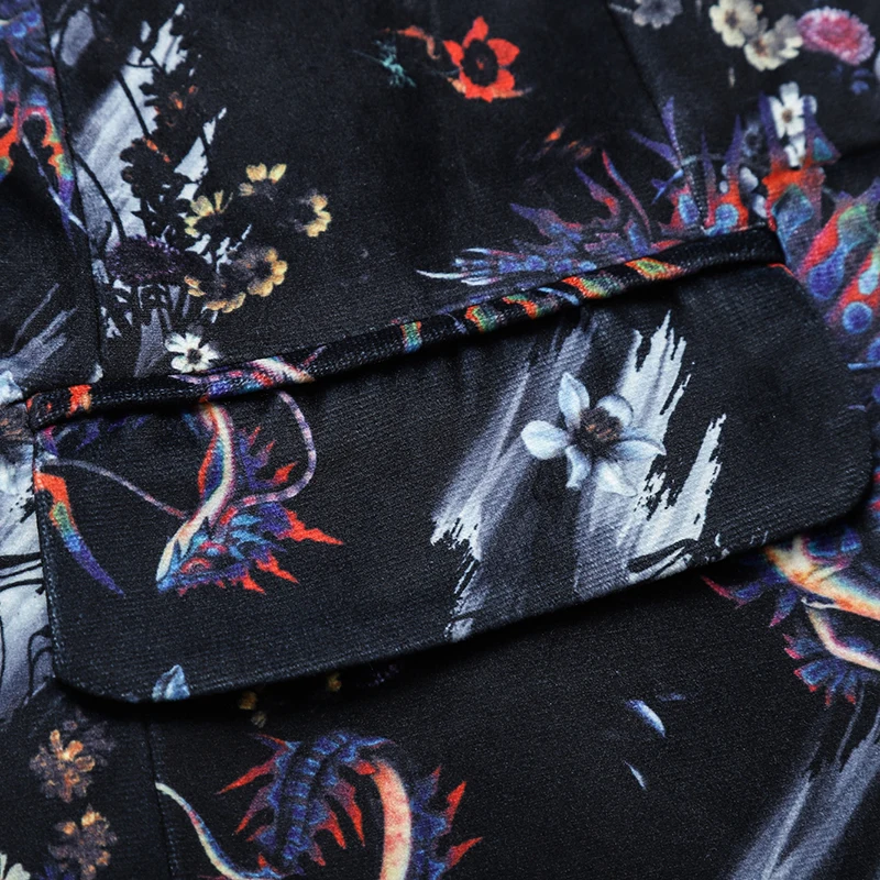 
Wholesale Custom High Quality Latest Blazer Design M-5XL Oversized Luxury Fancy Printed Best Men Floral Suits 
