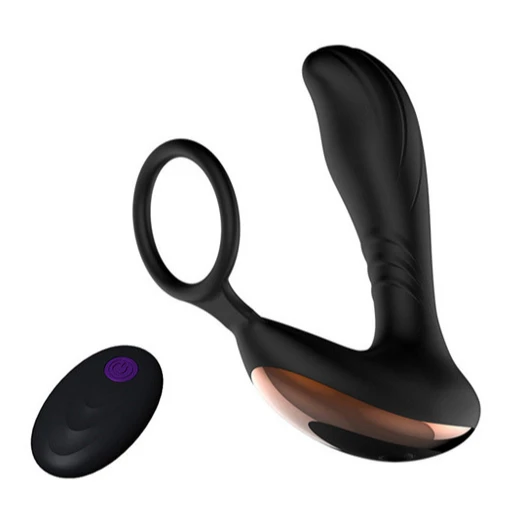 Male G-point remote control backyard massager silicone anal plug toy vibration lock sperm ring Prostate Massager