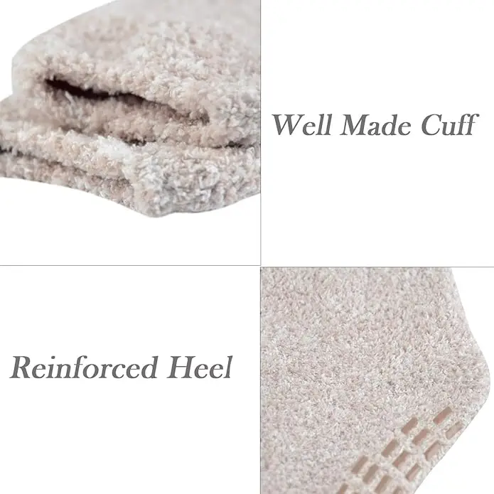 Customized Twist Colors Thick Grip Fuzzy Socks Non Skid Slipper Microfiber Cozy Winter Socks Unisex Indoor Home Socks