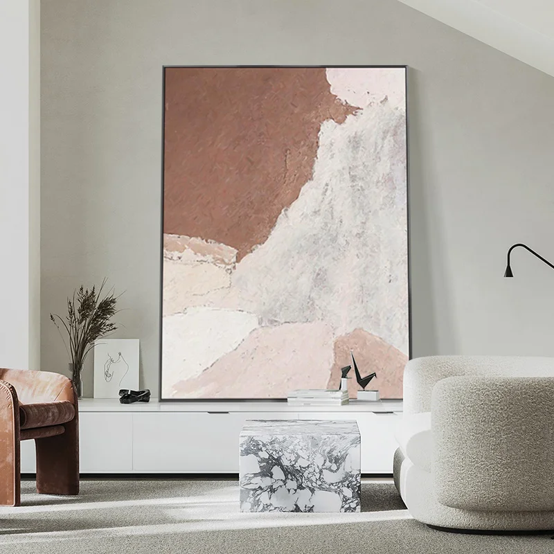 Modern Painting Simple Nordic Abstract Wabi-sabi Style Handpainted Texture 0il Painting