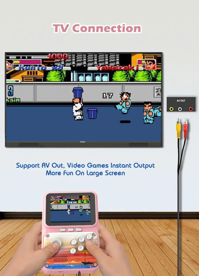 3.0 Inch  2 Players Retro Game Console Handheld Game Player SUP 500 In 1 Video Game Gamepad Controller