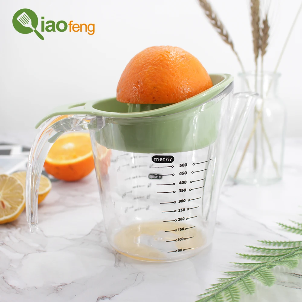 Orange Juicer Press Handheld Lemon Lime Citrus Squeezer with Measuring Cup