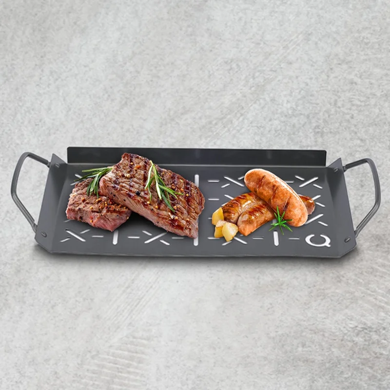 Hot sale carbon steel bbq pan griddle non stick wok for barbecue