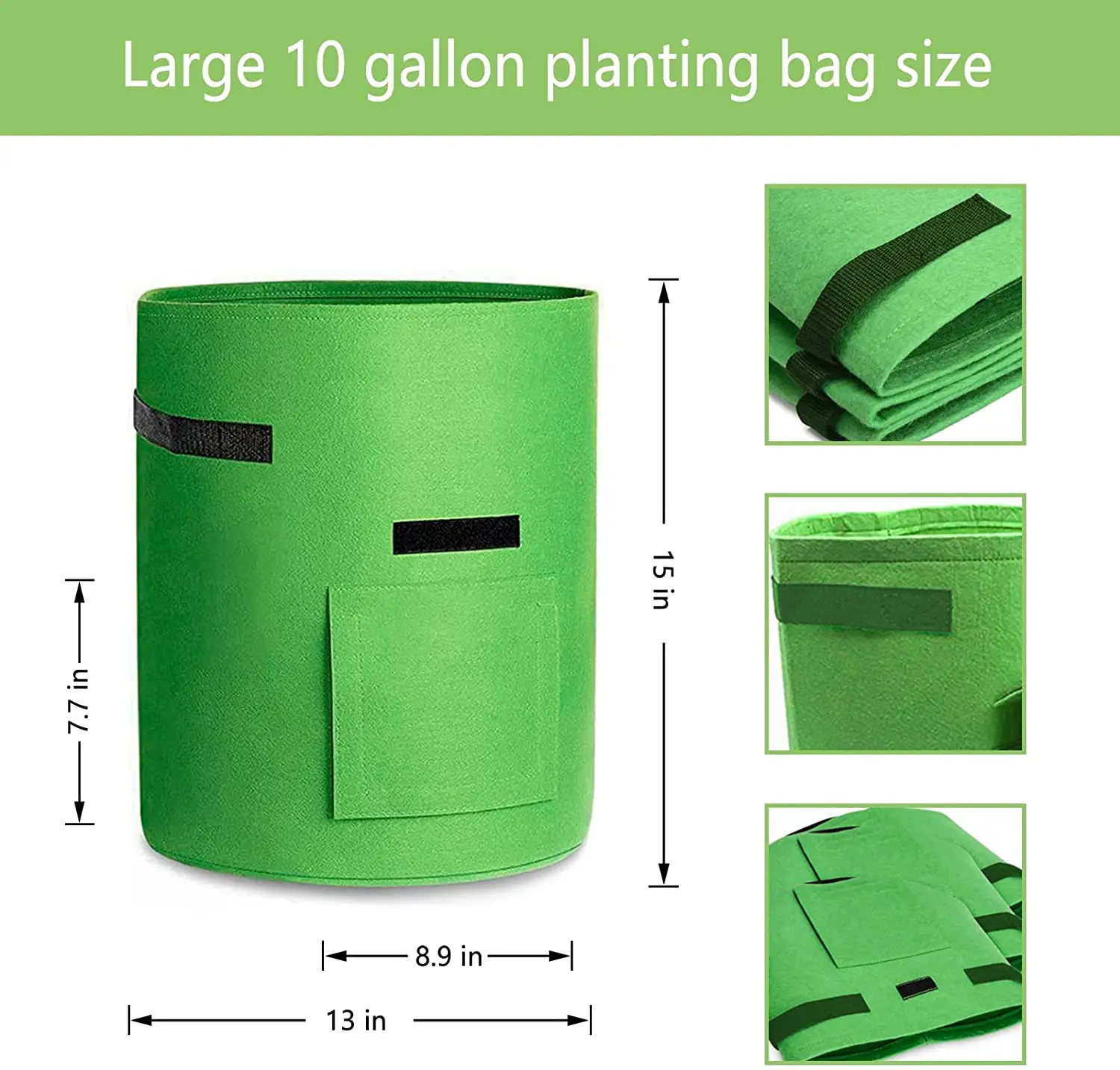 Recycled fabric plant nursery bag garden planting potato planter bag round felt growing containers bags with handles