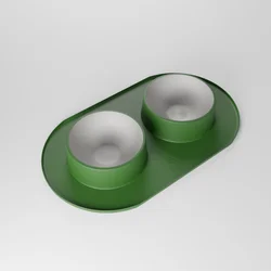 Customized Non-Skid no spill water bowl stainless steel pet dog feeder bowl Kit with silicone mat