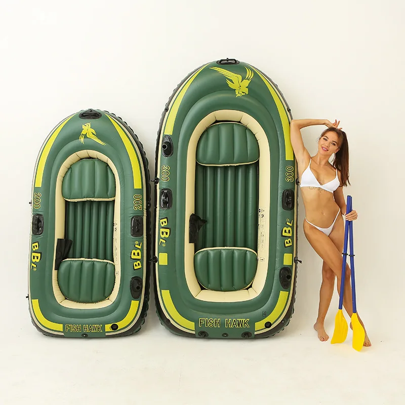 Wholesale 2 Chamber Customized 2-3 Persons Pvc Pontoon Boat Rigid River Boat Camping Travel Outdoor Inflatable Fishing Boat