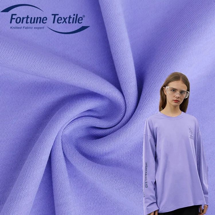 
Fortune textile 97% cotton 3% spandex 220g fabric hoodies 40s combed cotton knitted jersey fabric 