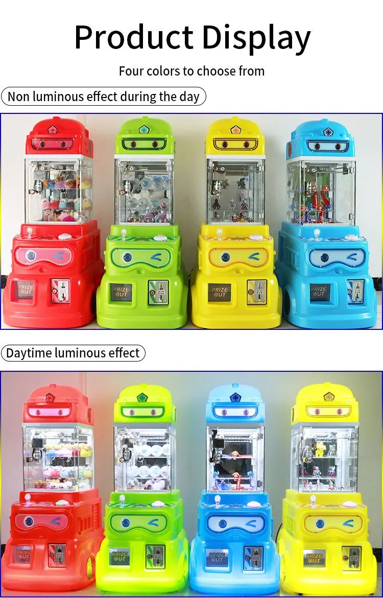 Doll Machine Coin Operated Game Machines Mini Plush Toy Claw Joystick Control Claw Crane Machine