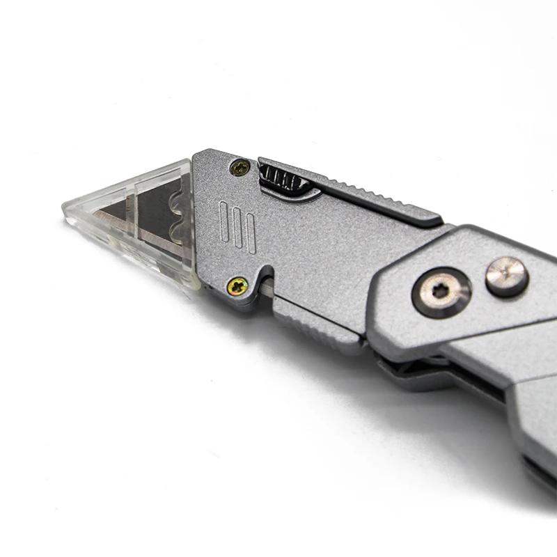 Outdoor Camping Folding Pocket Utility Knife Box Cutter Utility Knife heavy duty Zinc alloy ABS handle quick change blade