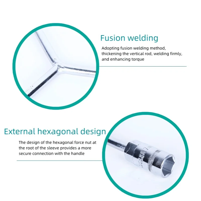 Shandong Jinggong Chromium Vanadium Steel Y-shaped Trident Sleeve (10x12x14mm) - Powerful Multi purpose Tool Set