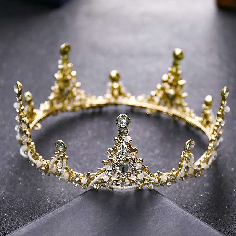 В стиле барокко со стразами Queen Свадебная Корона свадебная тиара и корона ювелирные украшения для женщин девочек