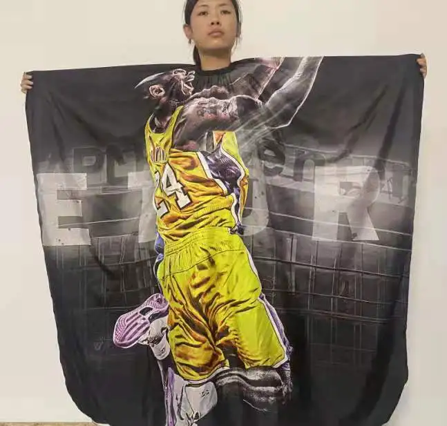 New Design Polyester Barbershop Hair Cutting Kobe Bryant salon Cape
