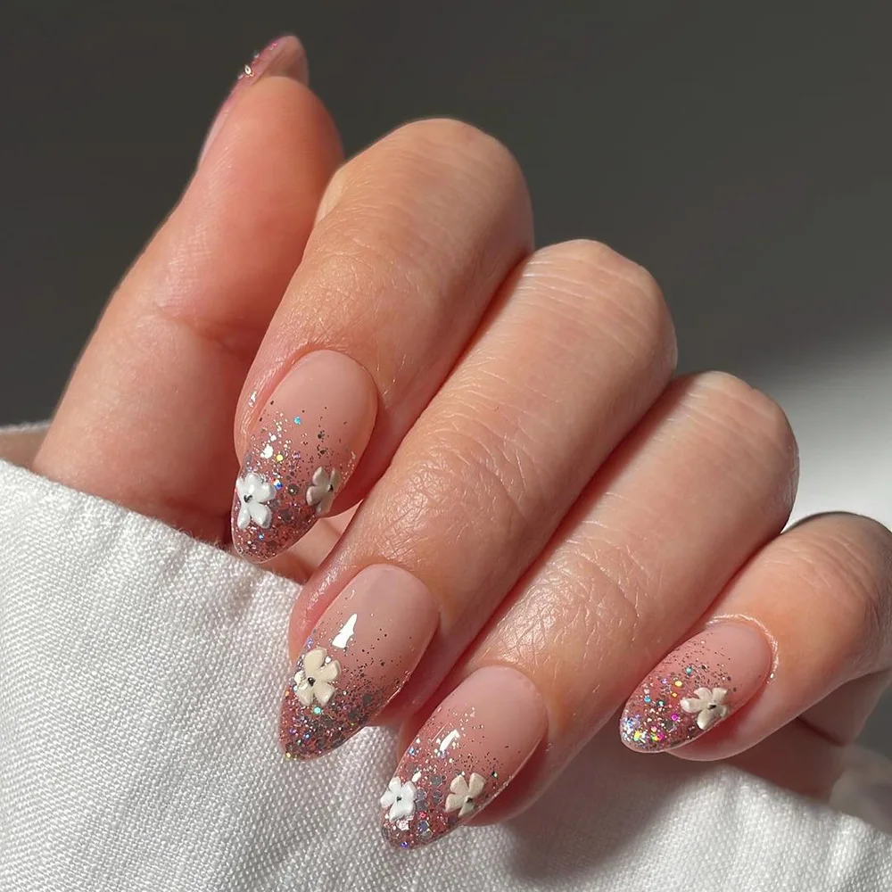 Boutique French Flower Shining Powder Nail Tablets Nail Salon New Product Detachable Nail Tablets Wholesale