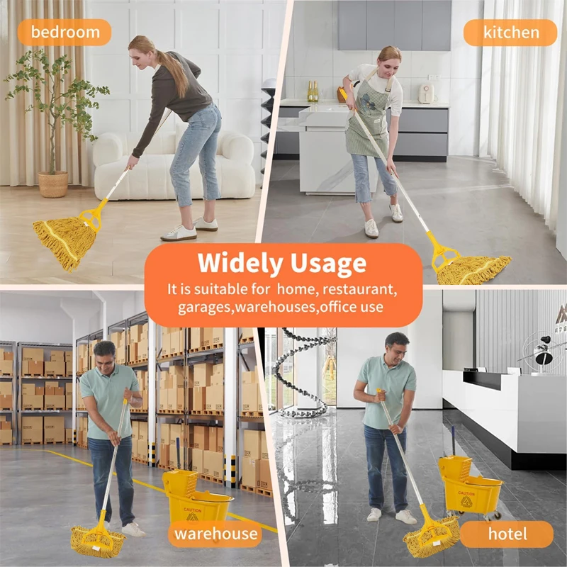 Hot Commercial Custom Aluminum Mop for Home Floor Cleaning Splicing Rod Looped End with Cotton Head Wholesale