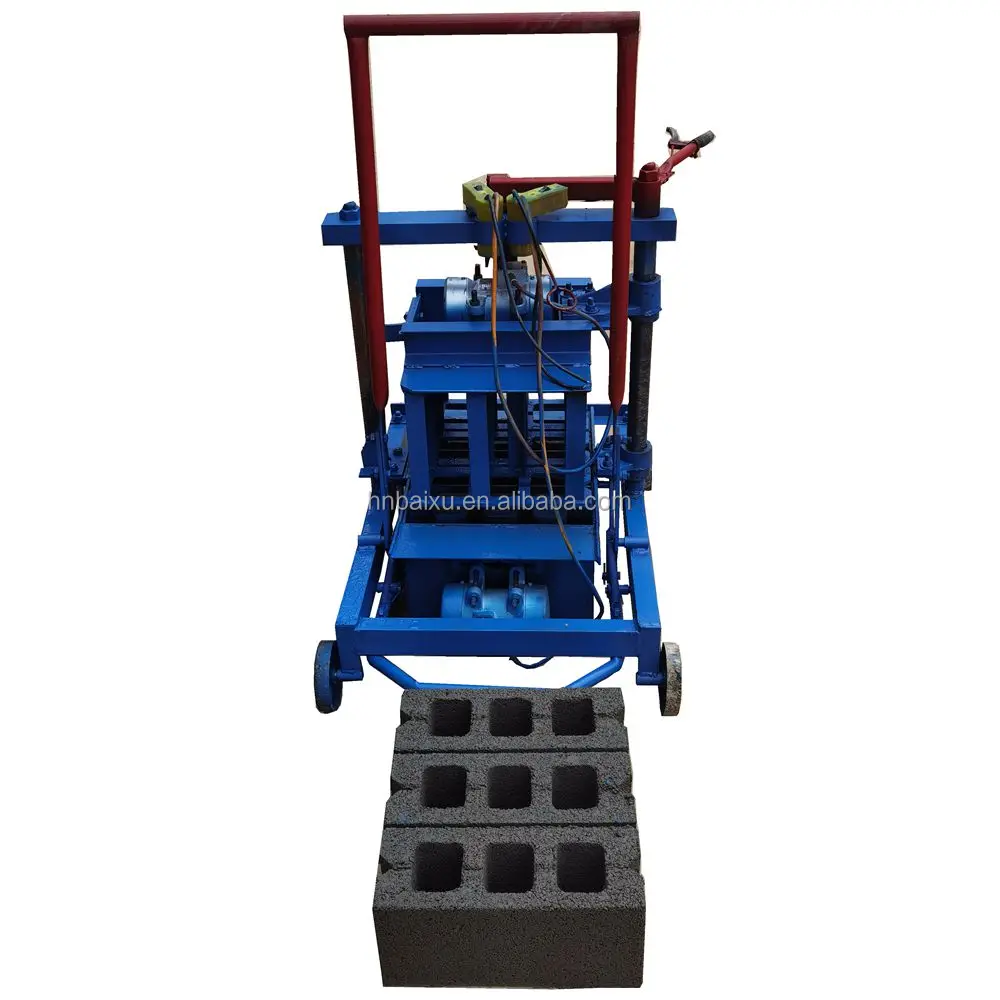 philippines hot sell small mobile manual concrete hollow brick making machinery